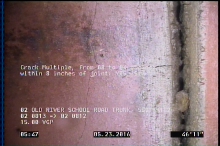 Crack Multiple, from 08 to 04 o'clock, within 8 inches of joint: YES, Start