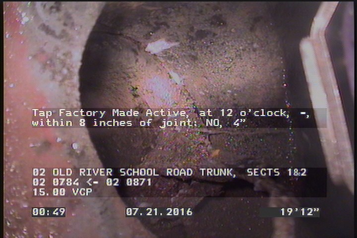 Tap Factory Made Active, at 12 o'clock, -, within 8 inches of joint: NO, 4"