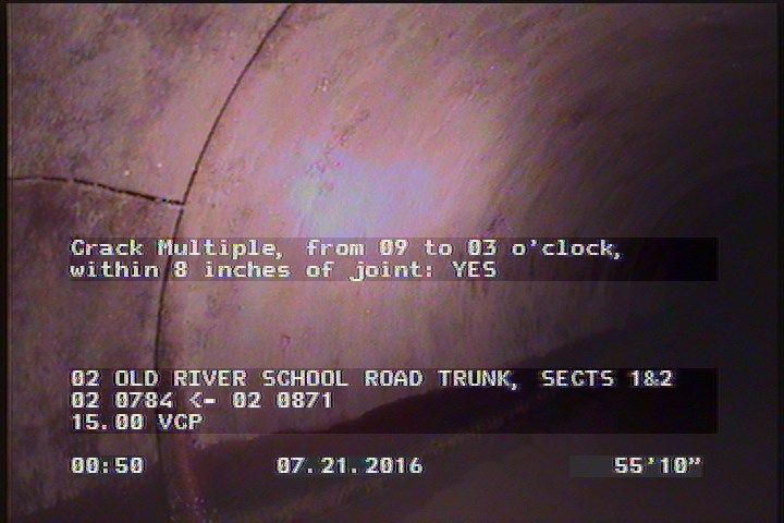 Crack Multiple, from 09 to 03 o'clock, within 8 inches of joint: YES