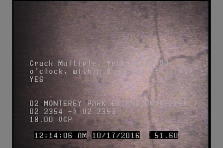 Crack Multiple, from 09 to 03 o'clock, within 8 inches of joint: YES