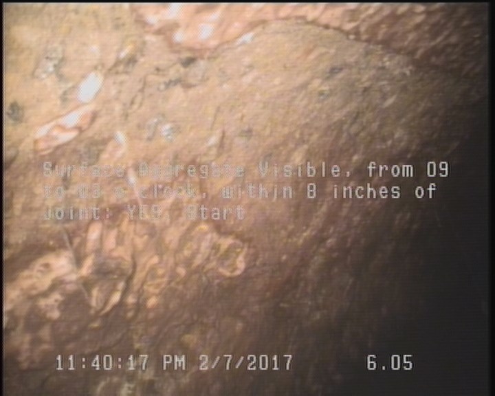 Surface Aggregate Visible, from 09 to 03 o'clock, within 8 inches of joint: YES, Start