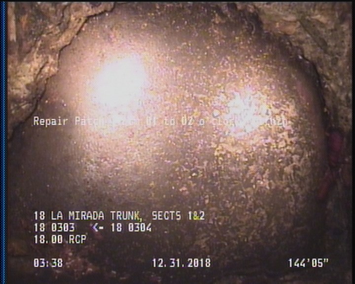 Repair Patch, from 01 to 02 o'clock, within 8 inches of joint: YES