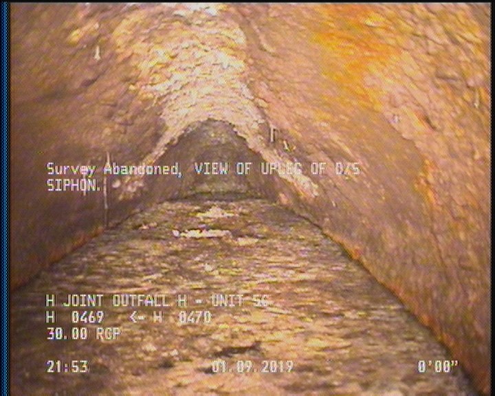 Survey Abandoned - VIEW OF UPLEG OF D/S SIPHON.