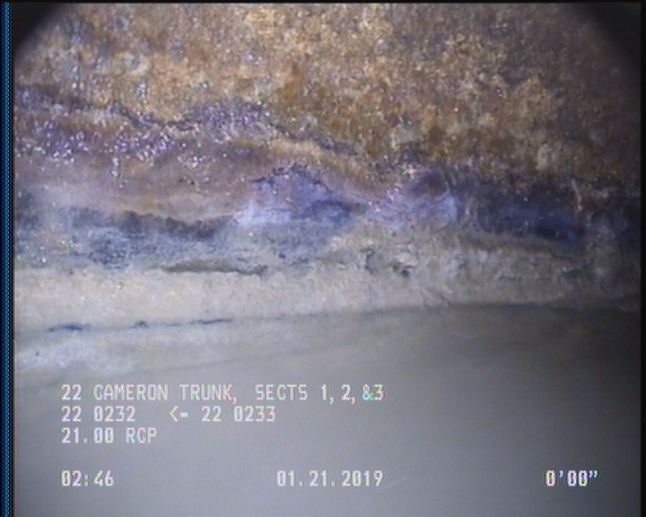 Deposits Attached Grease, 5 %of cross sectional area, from 04 to 08 o'clock, , within 8 inches of joint: YES, Start