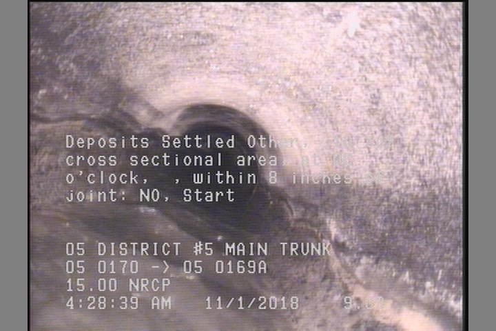 Deposits Settled Other, 10 %of cross sectional area, at 06 o'clock, , within 8 inches of joint: NO, Start