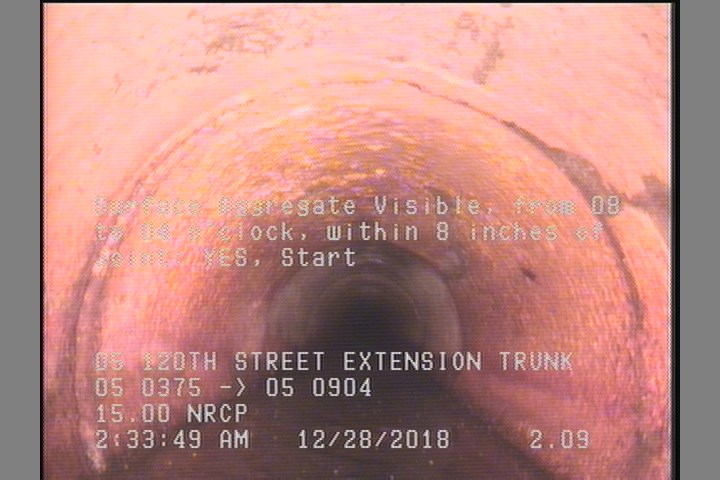 Surface Aggregate Visible, from 08 to 04 o'clock, within 8 inches of joint: YES, Start