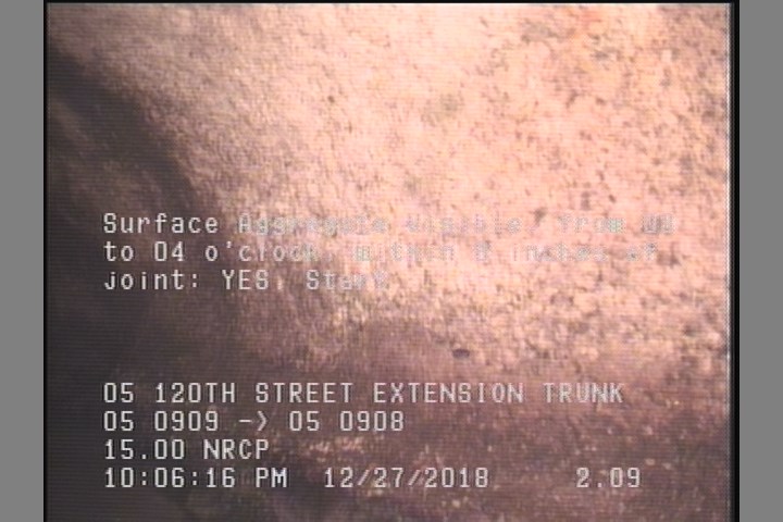 Surface Aggregate Visible, from 08 to 04 o'clock, within 8 inches of joint: YES, Start