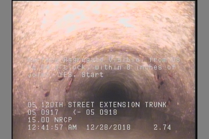 Surface Aggregate Visible, from 08 to 04 o'clock, within 8 inches of joint: YES, Start