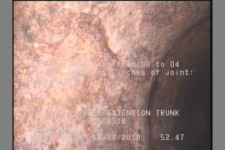 Surface Spalling, from 08 to 04 o'clock, within 8 inches of joint: YES, Start