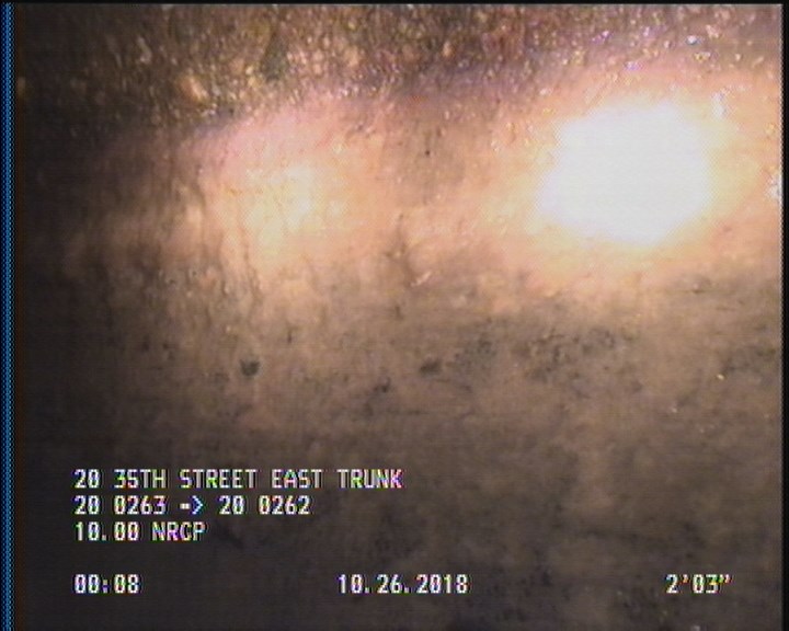 Deposits Attached Grease, 5 %of cross sectional area, from 03 to 09 o'clock, , within 8 inches of joint: YES, Start