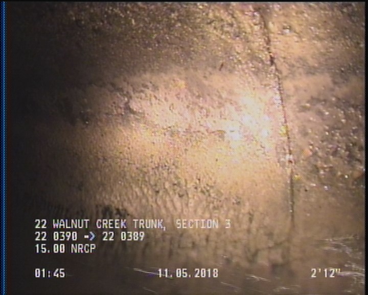 Deposits Attached Grease, 5 %of cross sectional area, from 04 to 08 o'clock, , within 8 inches of joint: YES, Start