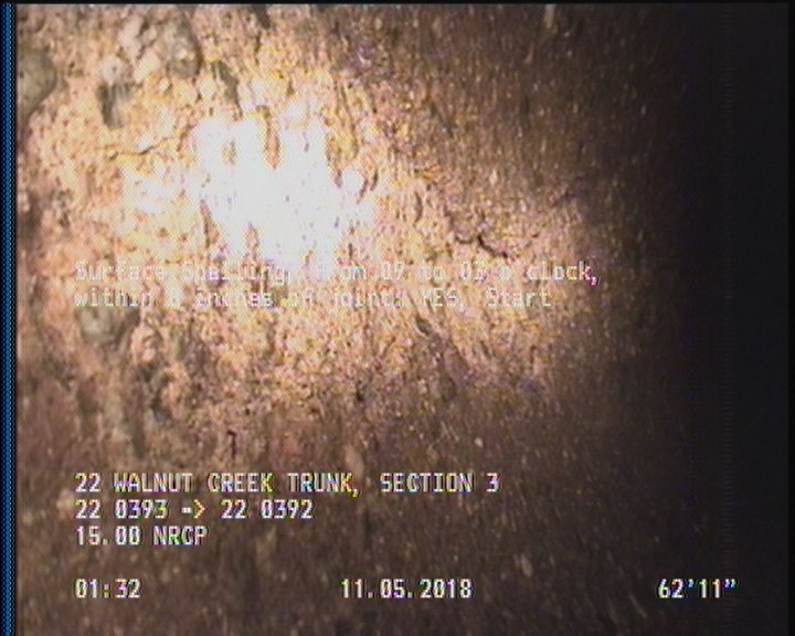 Surface Spalling, from 09 to 03 o'clock, within 8 inches of joint: YES, Start