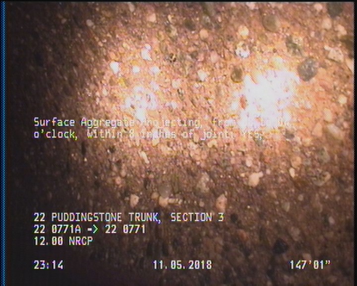 Surface Aggregate Projecting, from 08 to 04 o'clock, within 8 inches of joint: YES, Start