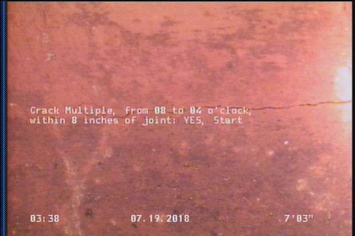 Crack Multiple, from 08 to 04 o'clock, within 8 inches of joint: YES, Start