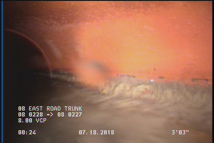 Deposits Attached Grease, 5 %of cross sectional area, from 03 to 09 o'clock, , within 8 inches of joint: YES, Start