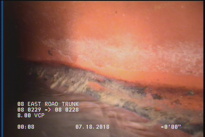 Deposits Attached Grease, 5 %of cross sectional area, from 04 to 08 o'clock, , within 8 inches of joint: YES, Start