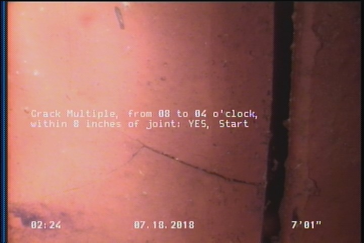 Crack Multiple, from 08 to 04 o'clock, within 8 inches of joint: YES, Start