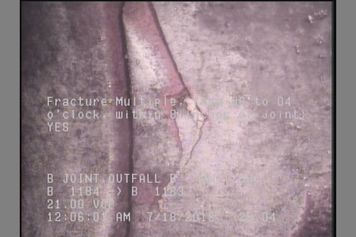 Fracture Multiple, from 08 to 04 o'clock, within 8 inches of joint: YES