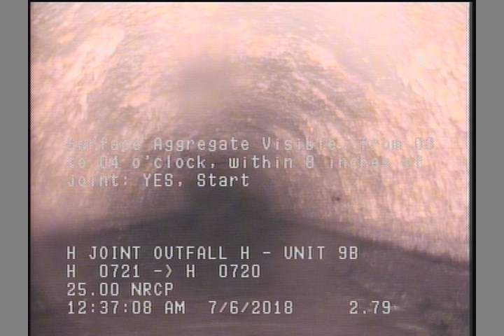 Surface Aggregate Visible, from 08 to 04 o'clock, within 8 inches of joint: YES, Start