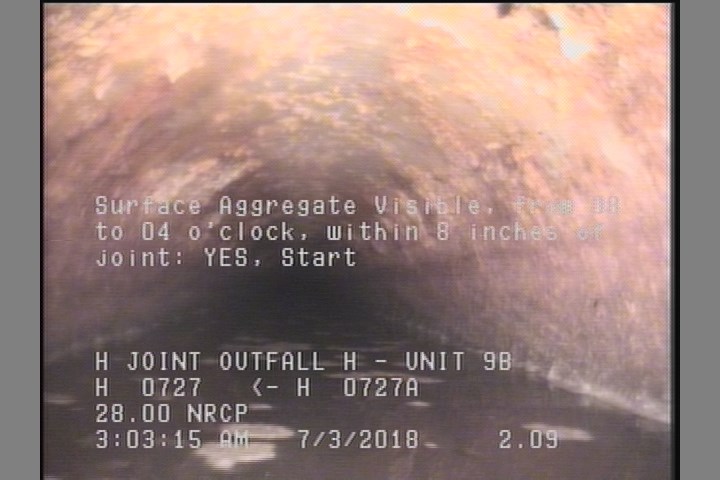 Surface Aggregate Visible, from 08 to 04 o'clock, within 8 inches of joint: YES, Start
