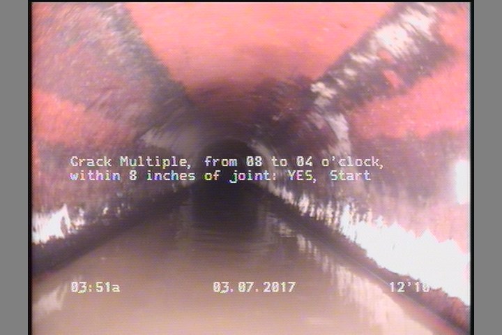 Crack Multiple, from 08 to 04 o'clock, within 8 inches of joint: YES, Start