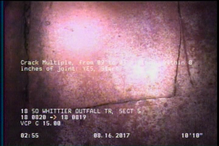 Crack Multiple, from 09 to 03 o'clock, within 8 inches of joint: YES, Start