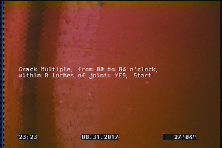 Crack Multiple, from 08 to 04 o'clock, within 8 inches of joint: YES, Start