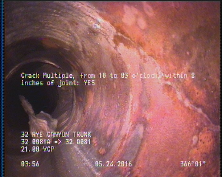 Crack Multiple, from 10 to 03 o'clock, within 8 inches of joint: YES