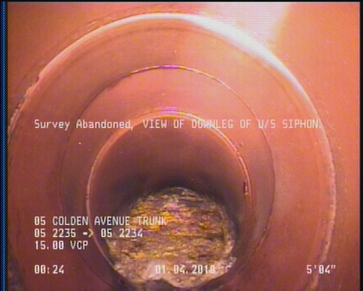 Survey Abandoned - VIEW OF DOWNLEG OF U/S SIPHON.