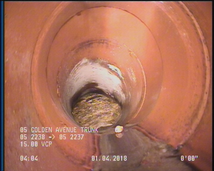 Survey Abandoned - VIEW OF DOWNLEG OF NORTH SIPHON.
