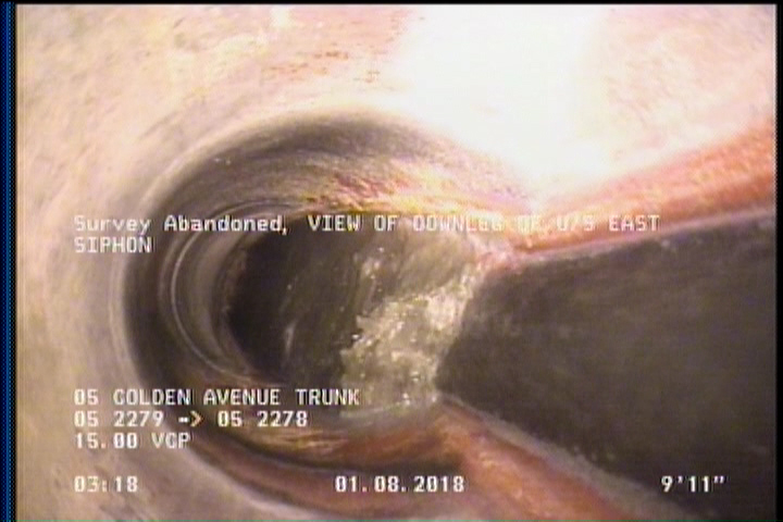 Survey Abandoned - VIEW OF DOWNLEG OF U/S EAST SIPHON