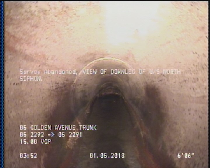 Survey Abandoned - VIEW OF DOWNLEG OF U/S NORTH SIPHON.