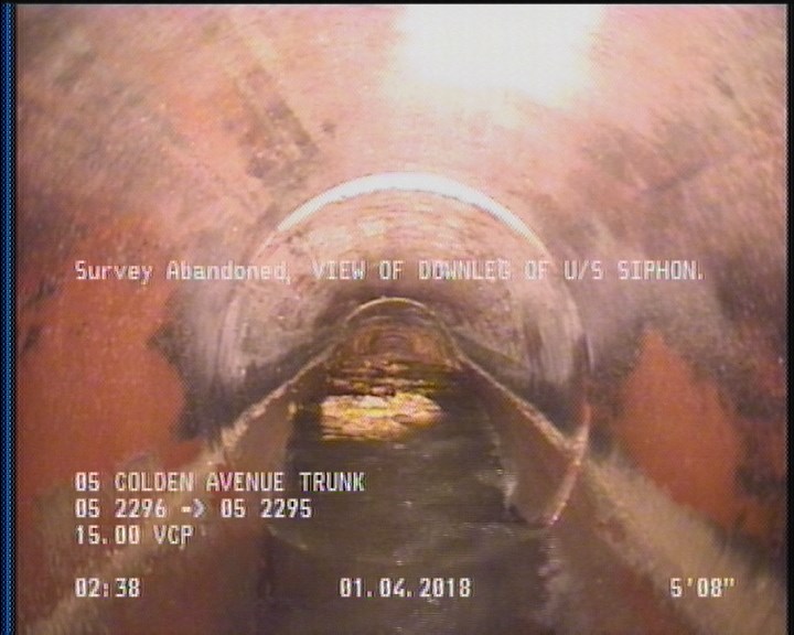 Survey Abandoned - VIEW OF DOWNLEG OF U/S SIPHON.