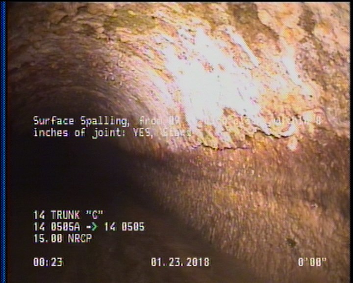 Surface Spalling, from 09 to 03 o'clock, within 8 inches of joint: YES, Start