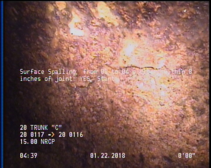 Surface Spalling, from 08 to 04 o'clock, within 8 inches of joint: YES, Start