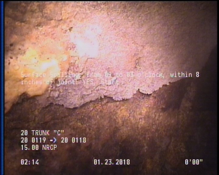 Surface Spalling, from 09 to 03 o'clock, within 8 inches of joint: YES, Start