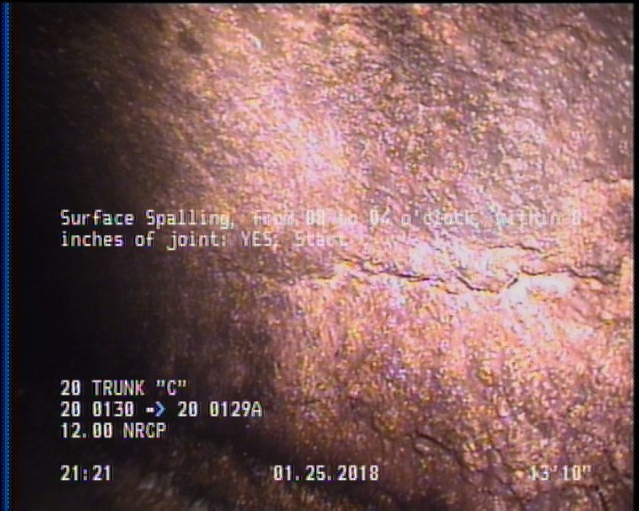 Surface Spalling, from 08 to 04 o'clock, within 8 inches of joint: YES, Start