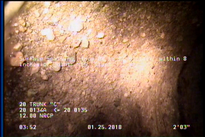 Surface Spalling, from 08 to 04 o'clock, within 8 inches of joint: YES, Start