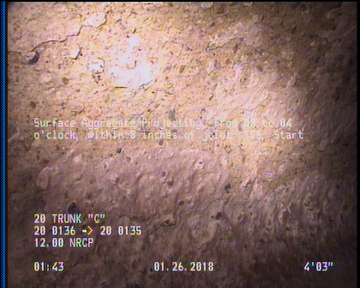 Surface Aggregate Projecting, from 08 to 04 o'clock, within 8 inches of joint: YES, Start