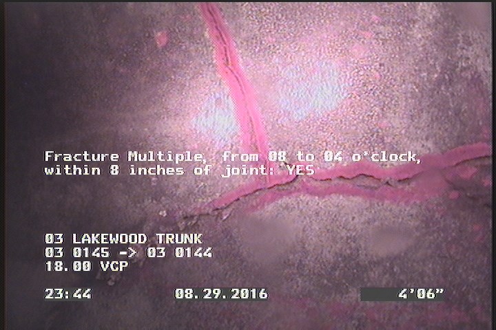 Fracture Multiple, from 08 to 04 o'clock, within 8 inches of joint: YES