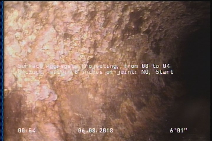 Surface Aggregate Projecting, from 08 to 04 o'clock, within 8 inches of joint: NO, Start