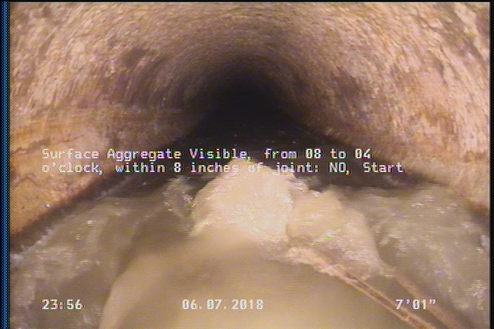 Surface Aggregate Visible, from 08 to 04 o'clock, within 8 inches of joint: NO, Start