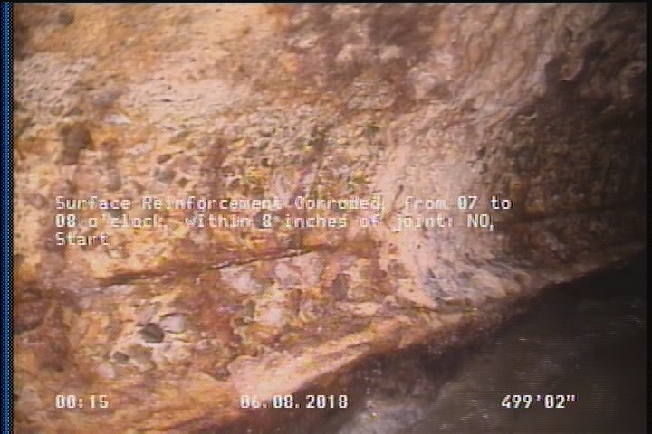 Surface Reinforcement Corroded, from 07 to 08 o'clock, within 8 inches of joint: NO, Start