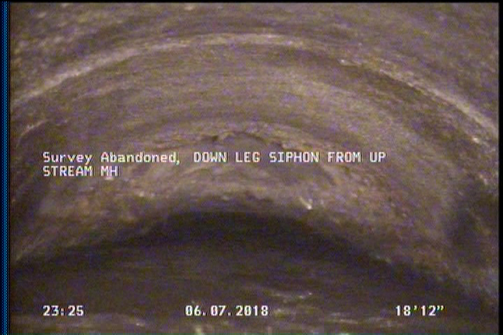 Survey Abandoned - DOWN LEG SIPHON FROM UP STREAM MH