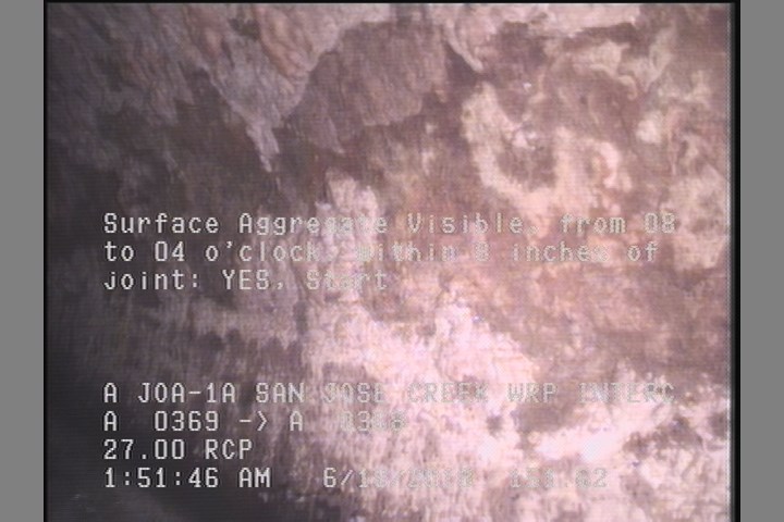 Surface Aggregate Visible, from 08 to 04 o'clock, within 8 inches of joint: YES, Start