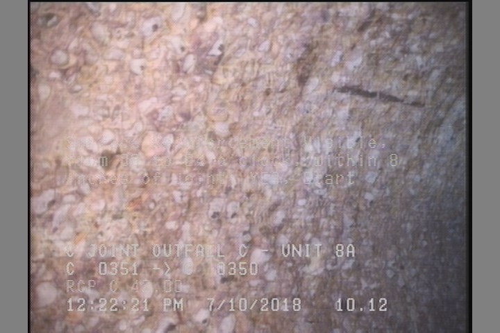 Surface Reinforcement Visible, from 08 to 04 o'clock, within 8 inches of joint: YES, Start