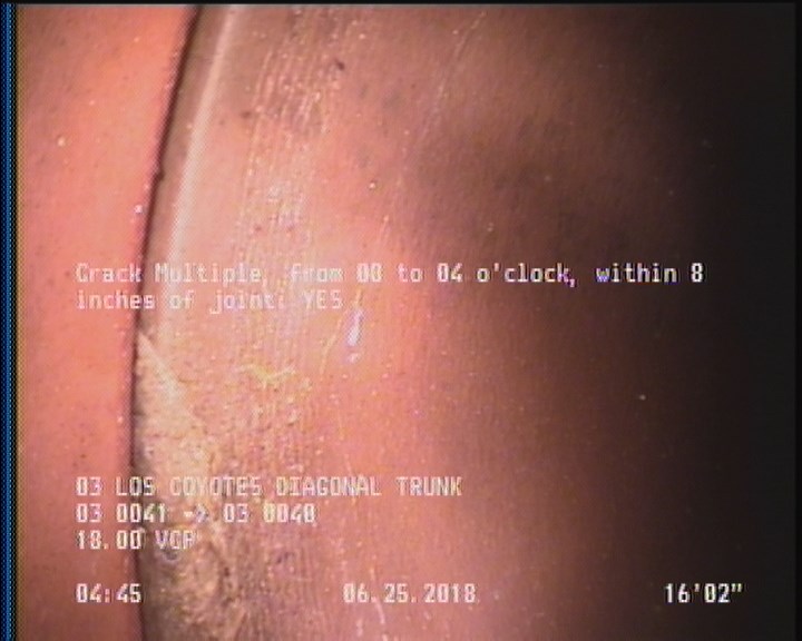 Crack Multiple, from 08 to 04 o'clock, within 8 inches of joint: YES