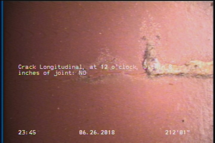 Crack Longitudinal, at 12 o'clock, within 8 inches of joint: NO
