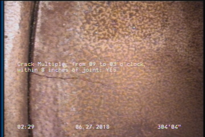 Crack Multiple, from 09 to 03 o'clock, within 8 inches of joint: YES