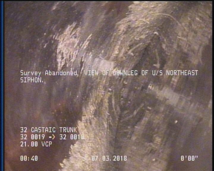 Survey Abandoned - VIEW OF DOWNLEG OF U/S NORTHEAST SIPHON.